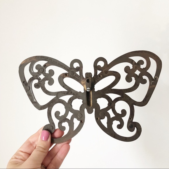 Vintage Brown Syroco Butterfly Wall Decor Set Boho - Picture 3 of 5
